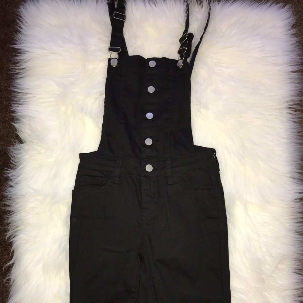Black Denim Overalls